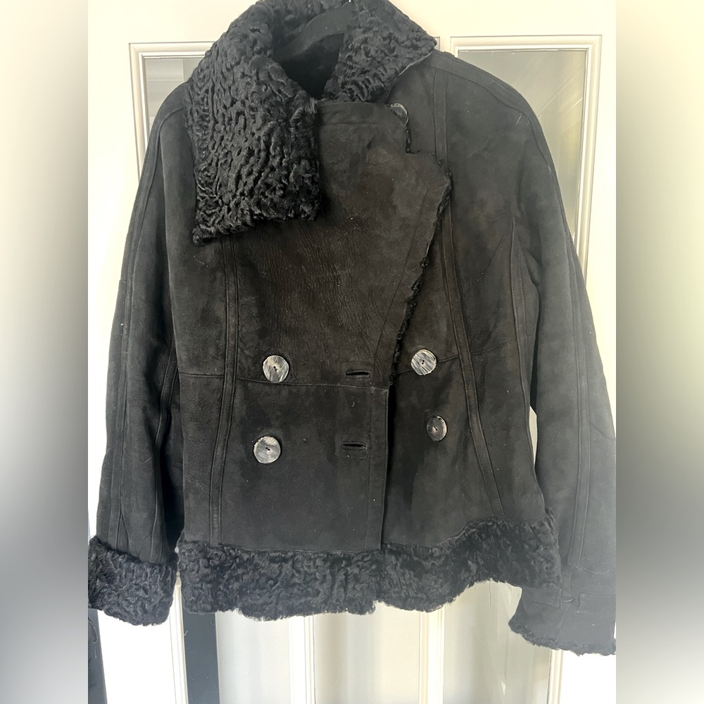 Black suit jacket lamb skinned lined custom made